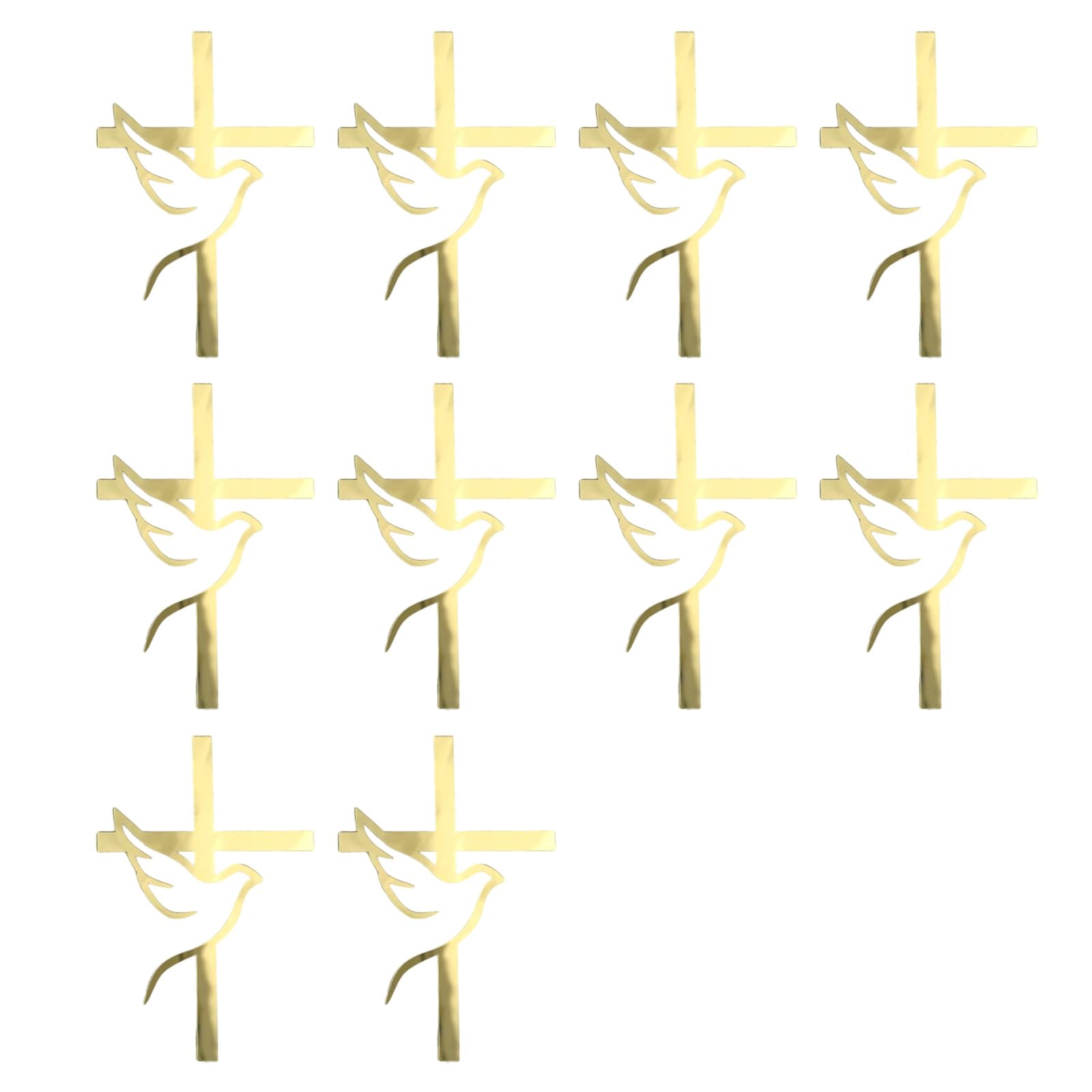 Tsophreniq 10pcs Waterproof Crossed and Doves Cake Decoration for Religious Event Decorative Cake Insert Wedding Party Supplies Spiritual Celebration Decoration