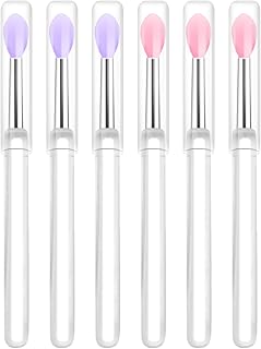 Arqumi Silicone Lip Brush, 6 PCS, Makeup Brushes with Dirt-proof Caps for Protection, Lipstick Applicator Brushes for Lip ...