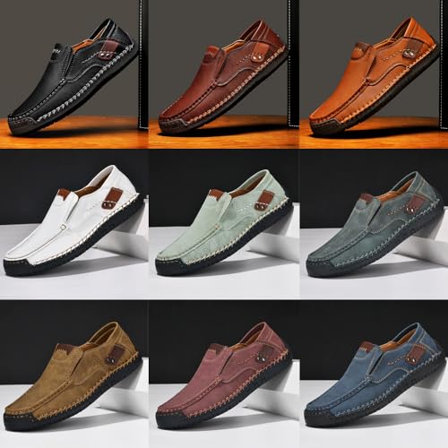 Enjeer Orthopedic Walking Shoes Mens, Ideacloth Shoes Men's Handmade Genuine Leather Waterproof Slip-On Loafers2