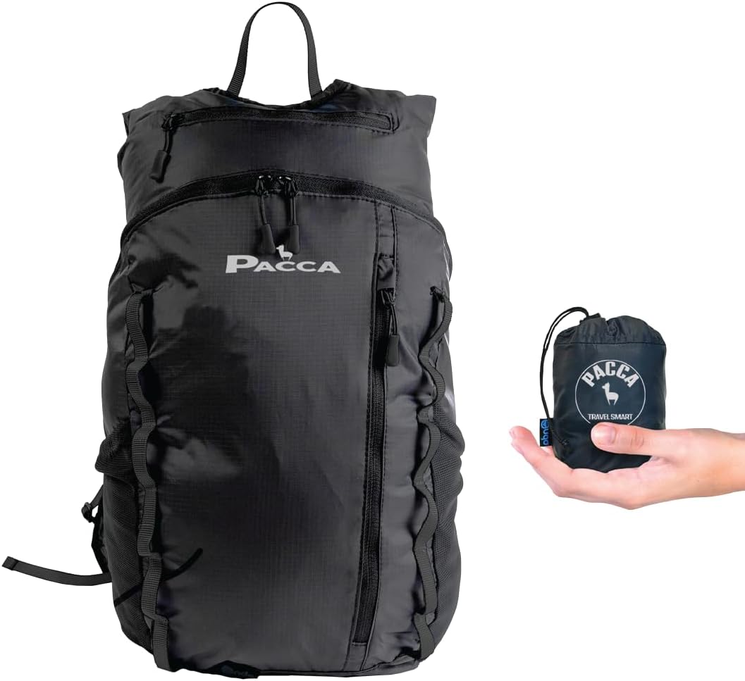 Pacca Onda 20L Packable Lightweight Foldable Backpack for Travel, Camping, Outdoor, Hiking Pocket Backpack (Black) Pacca Onda 20L Packable Lightweight Foldable Backpack for Travel, Camping, Outdoor, Hiking Pocket Backpack (Black)