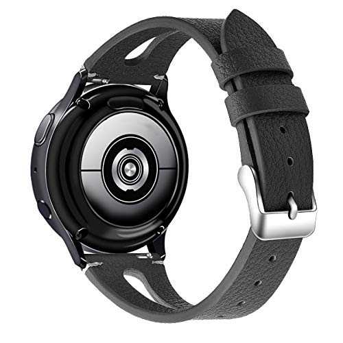 Preisvergleich Produktbild Gransho 20mm Armband Leder Uhrenarmband Armbänder Lederarmband Ersatz (Ohne Uhren) - (20mm, Schwarz)