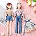 Geyoga 3 Set 12 Pcs Doll Clothes and Accessories for 12 Inch Doll Summer Doll Suit Girl Doll Pants Shoes Casual Wear Clothes Outfits, Dolls are Not Included(Floral), As Pictures Show