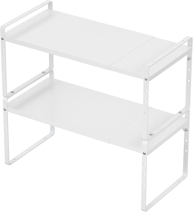 SANNO Expandable Kitchen Shelf Organizers,Cupboard Organizer Rack Space Riser