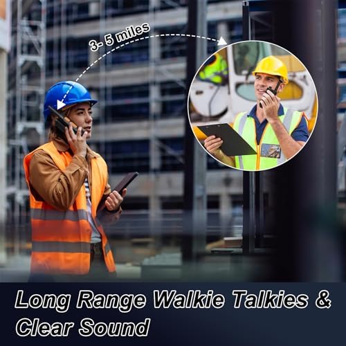 Walkie Talkies for Adults, 2 Pack Rechargeable Walkie Talkies Long Range Two Way Radios with 16 FRS Channels, 1500mAh Battery for Camping, Hiking and Cruises - 4
