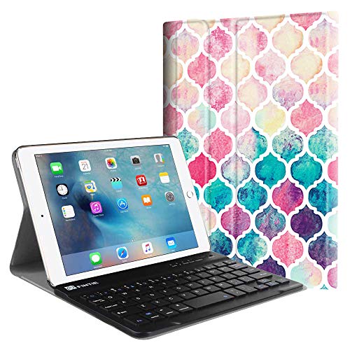 Fintie Keyboard Case for iPad mini 4 - Premium PU Leather Folio Stand Cover with Removable Wireless Bluetooth Keyboard for iPad mini 4 (2015 Release), Moroccan Love