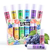 LIAYLILI Fruit flavor lip balm,6 pack Natural Soft chapstick All-Day Moisturizer with Vitamin E a...