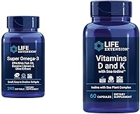 Vista 1 de Life Extension Super Omega-3 EPA/DHA Aceite de Pescado y Vitaminas D y K con Yodo de Mar