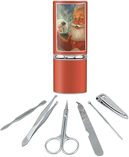 Christmas Holiday Santa and Good Boys Girls Stainless Steel Manicure Pedicure Grooming Beauty Care Travel Kit