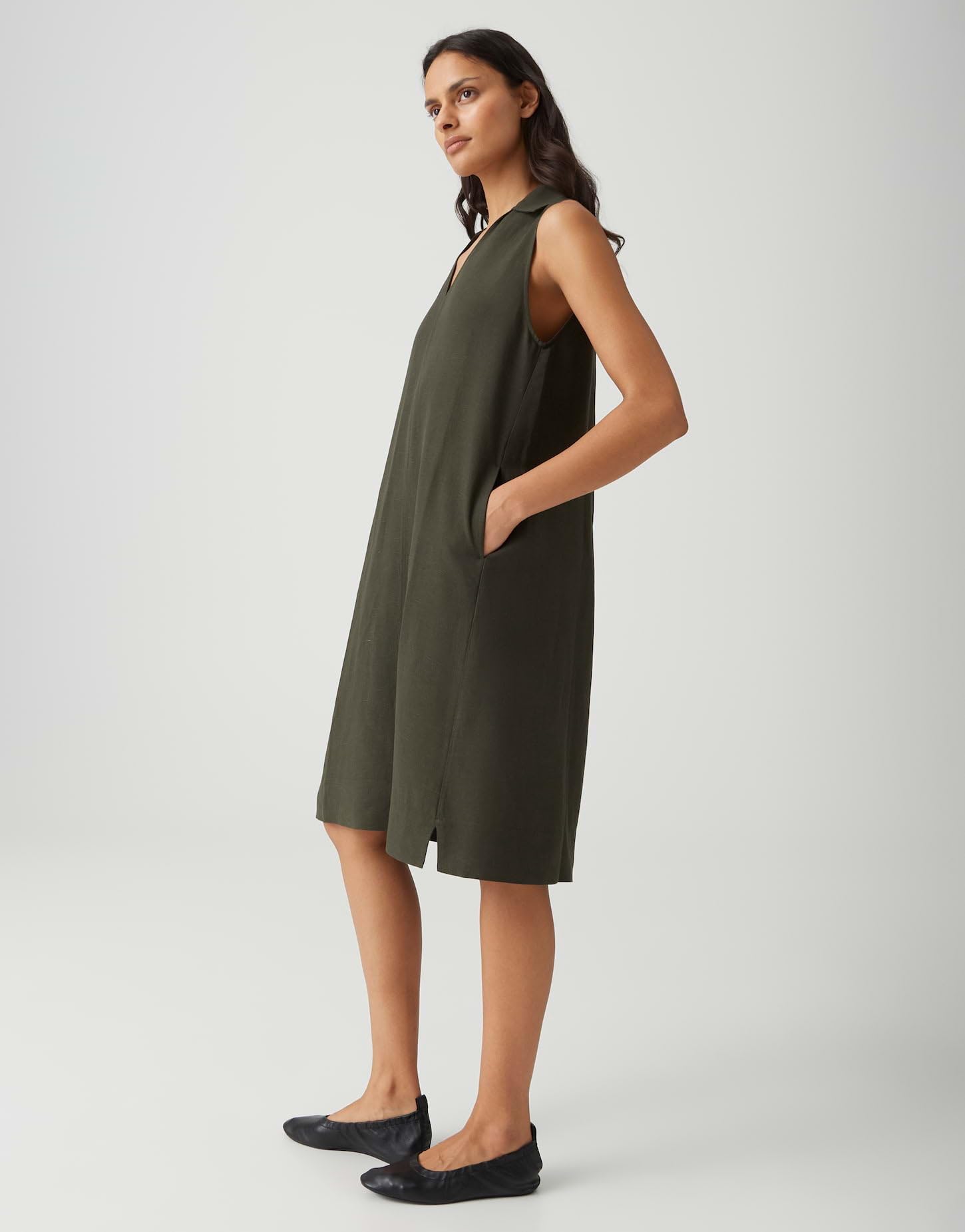 OPUS Damen Midikleid | Midikleid WIKA aus weich fallendem Viskose Leinenmix