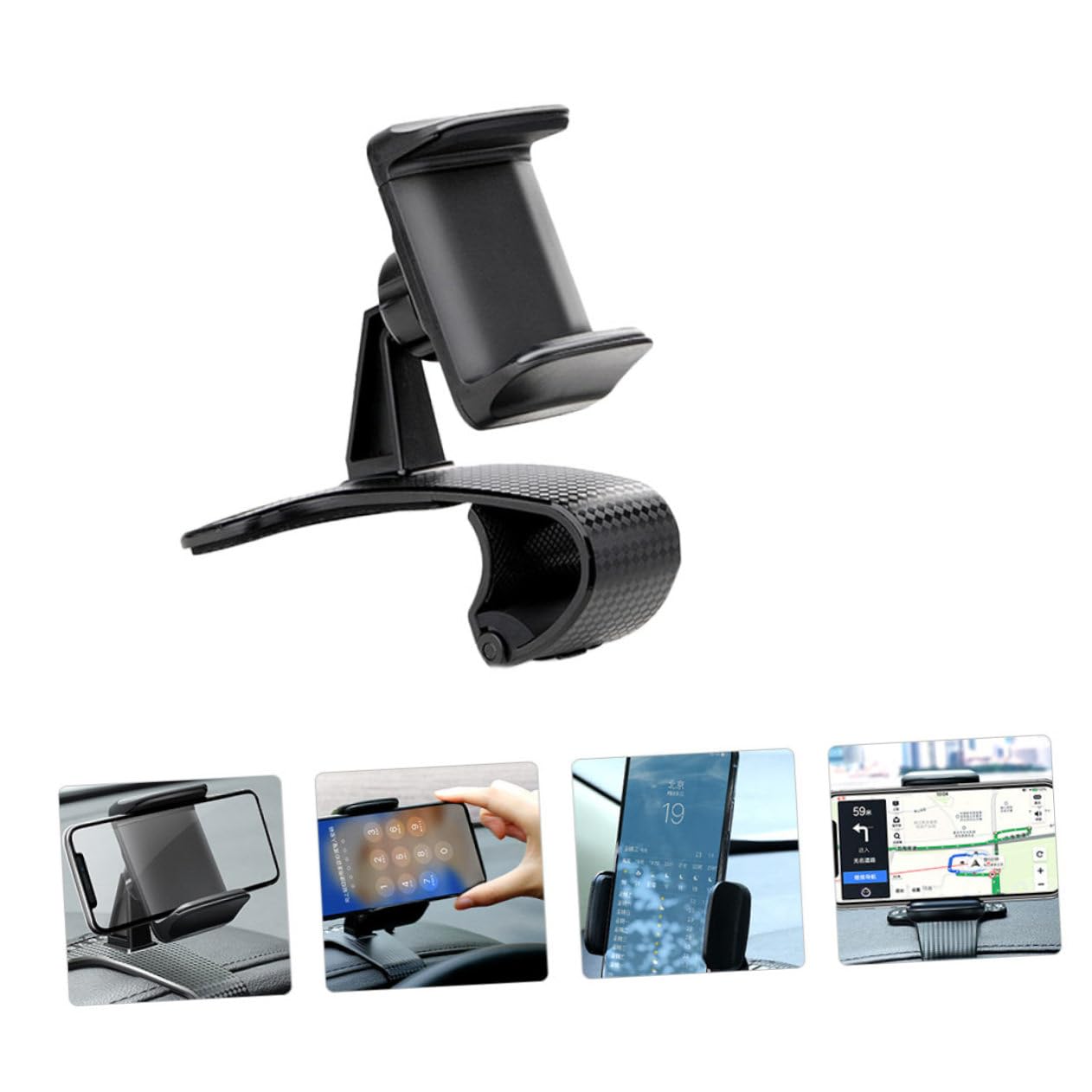 HOMSFOU 3pezzi Supporto Per Telefono Da Auto Multifunzionale Con Funzione Di Navigazione e Carte Di Parcheggio Supporto Per Smartphone Antiscivolo e Facile Da Installare Adatto Per