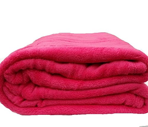 EMPIRE Coral Fleece Super Soft Solid Throw Blankets (King, Hot Pink)