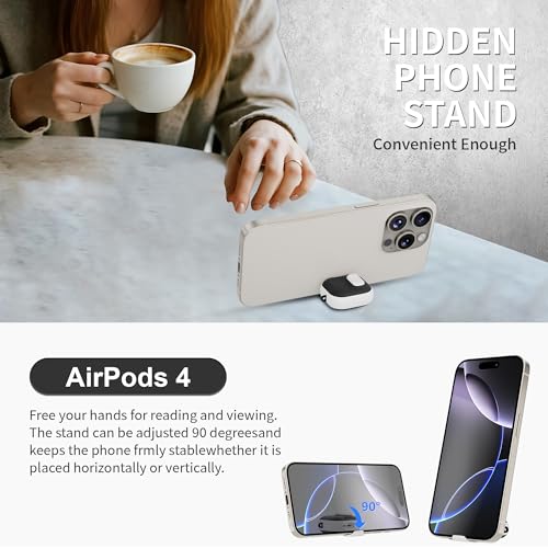 Image of for AirPods 4 Case with Lock,TPU Leather Texture Protective Durability Anti-Lost & Shockproof Protective Cover Accessories with Cleaning Kit in Keychain for Apple iPod 4 Generation (White /Black)