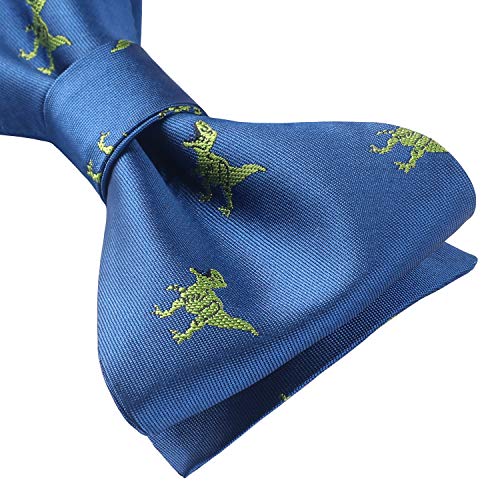 Image of HISDERN Bow Ties for Men Self Tie Animal Bowties Pocket Square Woven Silk Fun Bowtie Handkerchief Set for Wedding Party