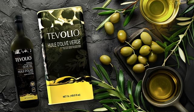 Miniatura 5 de TEVOLIO Aceite de oliva virgen 5 litros 100% puro y prensado en frío, rico en antioxidantes y grasas saludables, versátil y de primera calidad,