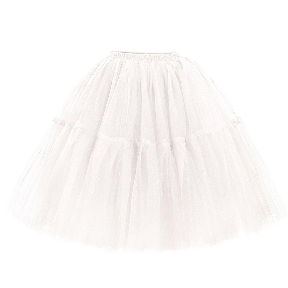 FOLOBE Adult Ballet Tutu Skirt - Layered Organza Lace Mini Petticoat For Prom, Party, Costume