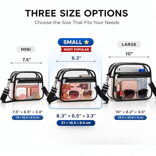 Image of Oraben Clear Bag for Stadium Events Clear Purse Stadium Bag Satchel Handbags for Sports Events Concerts Festivals | Stadium Approved