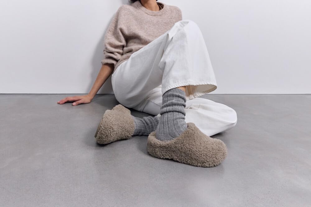 Fitflop Damen Shuv Curly-Shearling Clogs Holzschuh