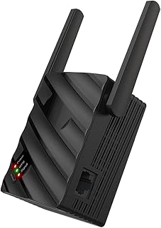 1200Mbps WiFi Repeater, WiFi Range Extender - Dual External Antennas Wireless Signal Booster & Repeater, Dual-Side Heat Dissipation Design