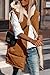 PRETTYGARDEN Womens 2025 Fall Reversible Long Vests Sleeveless Fleece Jacket Zip Up Hoodie Pockets Warm Coat Winter Clothing (Brown,Large)