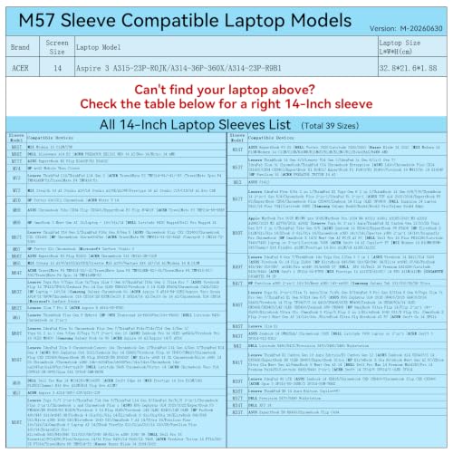 Image of Smatree M57 Hard Protective 14 inch Laptop Sleeve Case for ACER | Compatible for ACER Aspire 3 A315-23P-R0JK /A314-36P-360X /A314-23P-R9B1 (X8247)