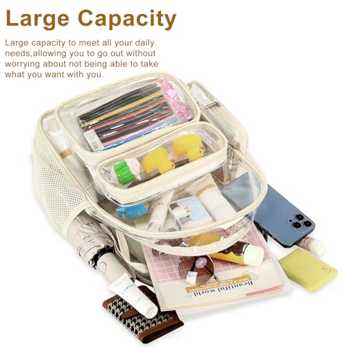 Image of BTOOP Clear Backpack Heavy Duty Transparent Backpack 17 inch See Through Bookbag for College Work Festival Security with Padded Strap Large Capacity