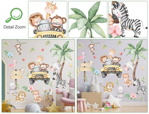 Vinilos decorativos animales de jungla 2 hojas removibles miniatura 3