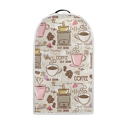 Talayituse Coffee Print Blender Dust Cover with Handle, Stand Mixer or Coffee Maker Appliance Cover Anti Fingerprint Dust Proof Stain Resistant Blender Cover for Home Kitchen