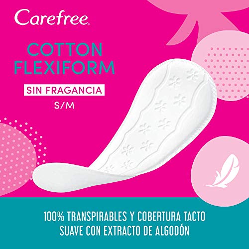 Carefree Cotton Feel Normal Sin Fragancia Protegeslips (56 unidades), protege slips de absorbencia normal y transpirables de uso diario, protege slips para todo tipo de braguitas (Paquete de 4) - imagen 2