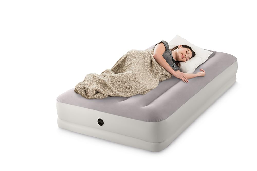 Intex 64112 TWIN DURA-BEAM PRESTIGE AIRBED W/FASTFILL USB PUMP Luchtbed L X B X H 1910 X 990 X 300 Mm Grijs 3015178