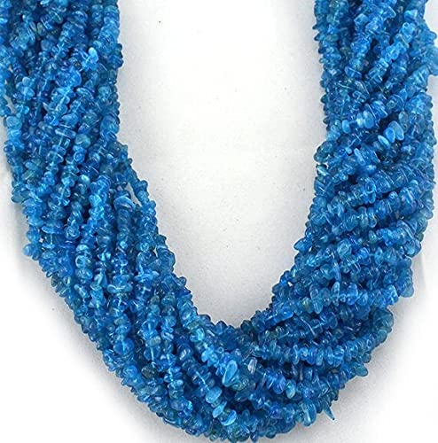 Neon Apatite Uncut Chips Beads perles minérales véritables pour lithothérapie 36" - 2