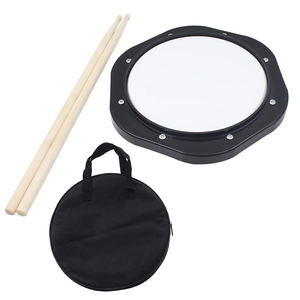 Almohadilla de Tambor Silenciosa, Ligera y Portátil de 1 Pulgadas para Entrenamiento de Percusión, Pad de Práctica de Plástico Negro para Bateristas, Estudiantes y Hogar
