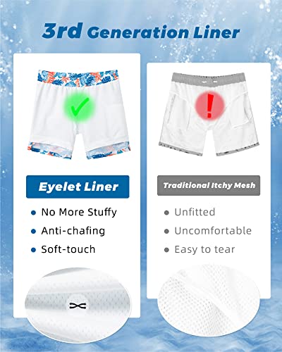 Image of SURF CUZ Mens Swim Trunks with Compression Liner Swim Shorts 7 inch Swimming Trunks Stretch 7 Inch Swim Suits Quick Dry