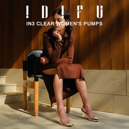 IDIFU IN3 Clear Kitten Heels Women's Pumps Closed Pointed Toe Slingback Low Short Heels Dress Shoes for Women Wedding Bridal Bridesmaid Prom Party Sexy Dressy Cute Trendy Pumps Shoes2