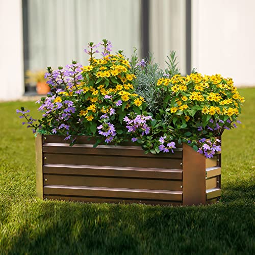 LuxenHome Galvanized Raised Garden Bed Kit, 32