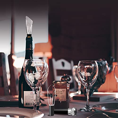 2Pcs Wine Pourer And 2Pcs Stopper,Wine Aerator Pourer Spout,Liquor Bottle Pourer And Vacuum Wine Plug Keep Fresh,Wine Pourer No Drip,Wine Aireators Pourer,Aerating Pourer With Decanter Spout #TOP5