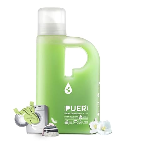 Brand Nourish's PUER Plant Based Fabric Conditioner| Jasmine Grandeur | Long Lasting Fragrance & 30% Extra Softness | Eco-Friendly & Plant Powered (500ml)