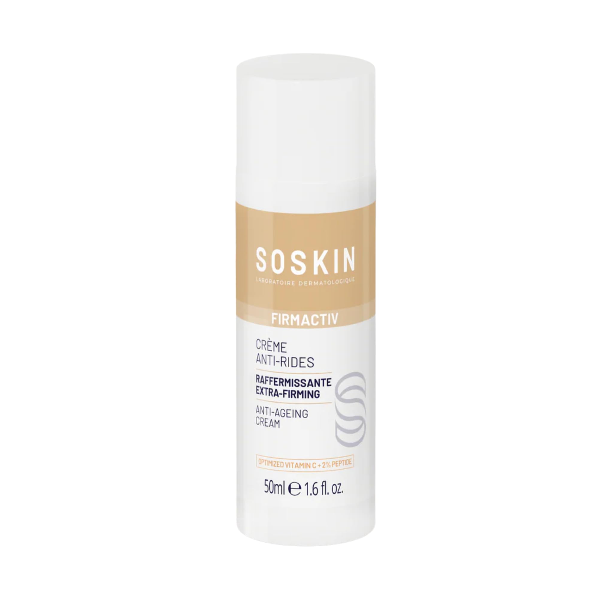 Soskin - Crème Anti-Rides - Hydrate, Raffermit, Illumine - Vitamine C Stabilisée et Peptide - Acide Hyaluronique - Peaux Sensibles - Fabriqué en France - Yuka 100/100