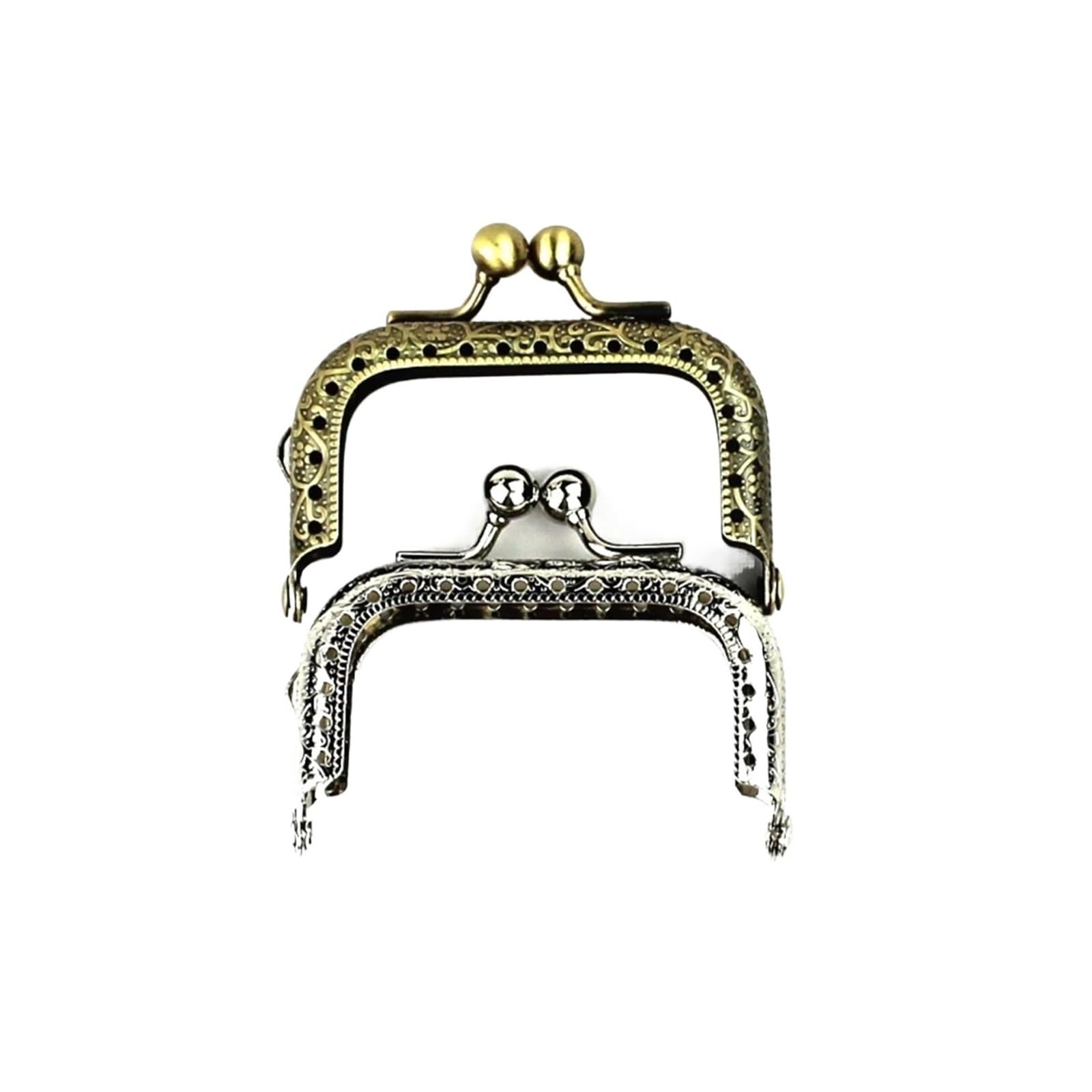 PVUVTNAHW 20Pcs/Lot 6.5cm Antique Bronze/Silver Square Shape Embossing Mini Tiny Metal Purse Frame DIY Kiss Clasp Lock Accessory(Mix colors)