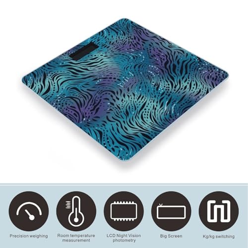 Báscula Digital de Baño Estampado Cebra Azul 400 lb miniatura 3