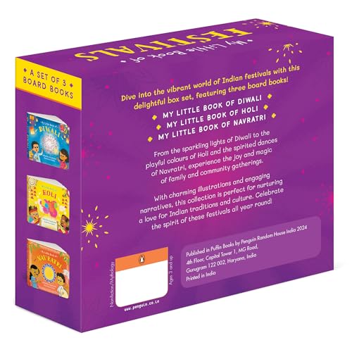 Image of My Little Book of Festivals (Boxset) : Illustrated board books on the Indian festivals of Diwali, Holi and Navratri | Hindu mythology for kids age 3+