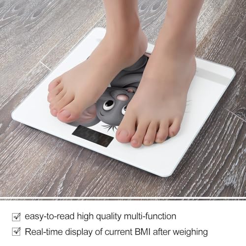 Báscula digital para baño Gris de vidrio templado con pantalla LCD miniatura 5