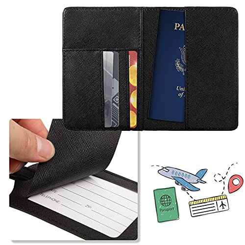 2 Pieces Bridal Passport Covers Holder Travel Wallet Passport Case (Pink And Black) #TOP3