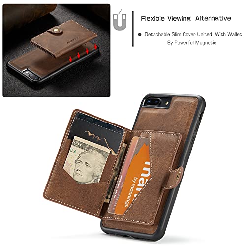 Étui portefeuille iPhone 8 Plus cuir magnétique coque antichoc - 5