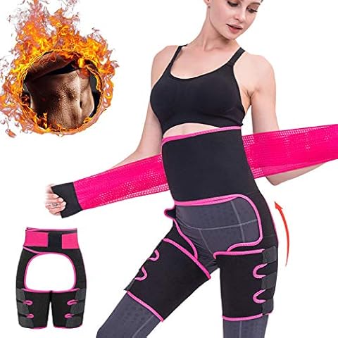 ROOTOK Waist Trainer For Weight Loss Women, Waist Thigh Trainer for Women, Adjustable Lumbar Support Trimmer Belt Postpartum Belly Band Tummy Control Girdle Slimmer Butt Lift Assist Cover