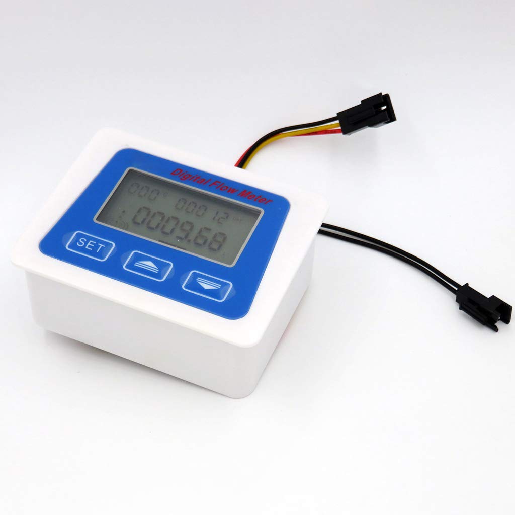 Pantalla LCD digital sensor de flujo de agua medidor medidor de caudal de líquido sensor de nivel de fluido rotómetro medidor de temperatura monitor
