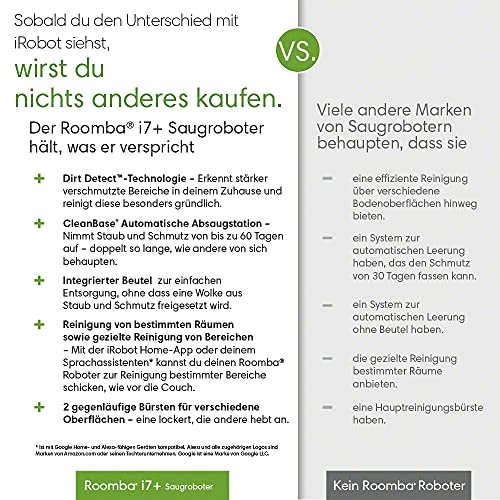 iRobot Roomba i7 (i7156) App-steuerbarer Saugroboter (Staubsauger Roboter), 2 Gummibürsten, Intelligente Kartierung… - Image 5