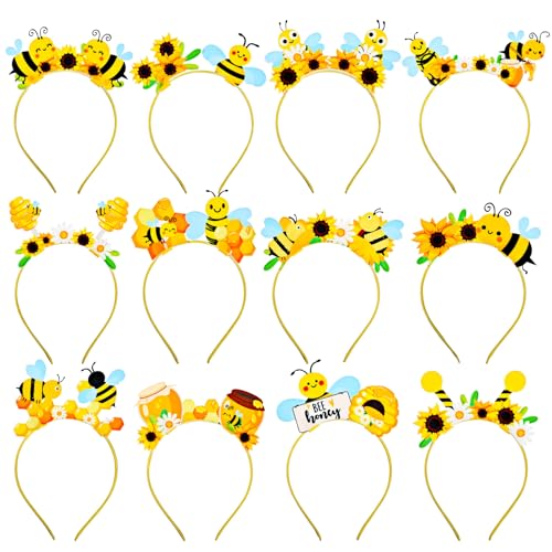 Capoda 24 Pcs Flower Honey Tentacle Headband Felt Headwear Photo Props Accessories for Themed Party Supplies