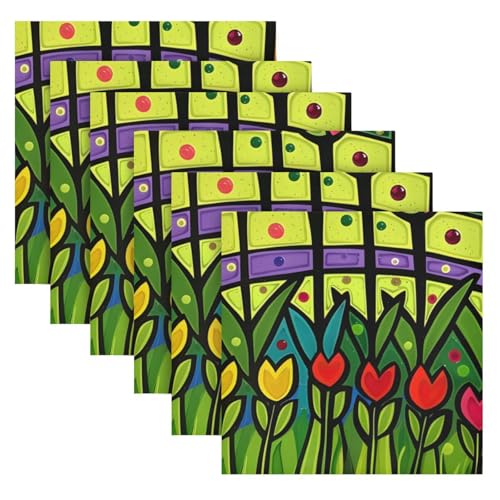 Servilletas de tela multicolor 20x20 pulgadas set x6 miniatura 2