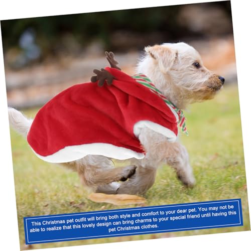 Disfraz de Navidad para perros con bufanda y abrigo de franela miniatura 6