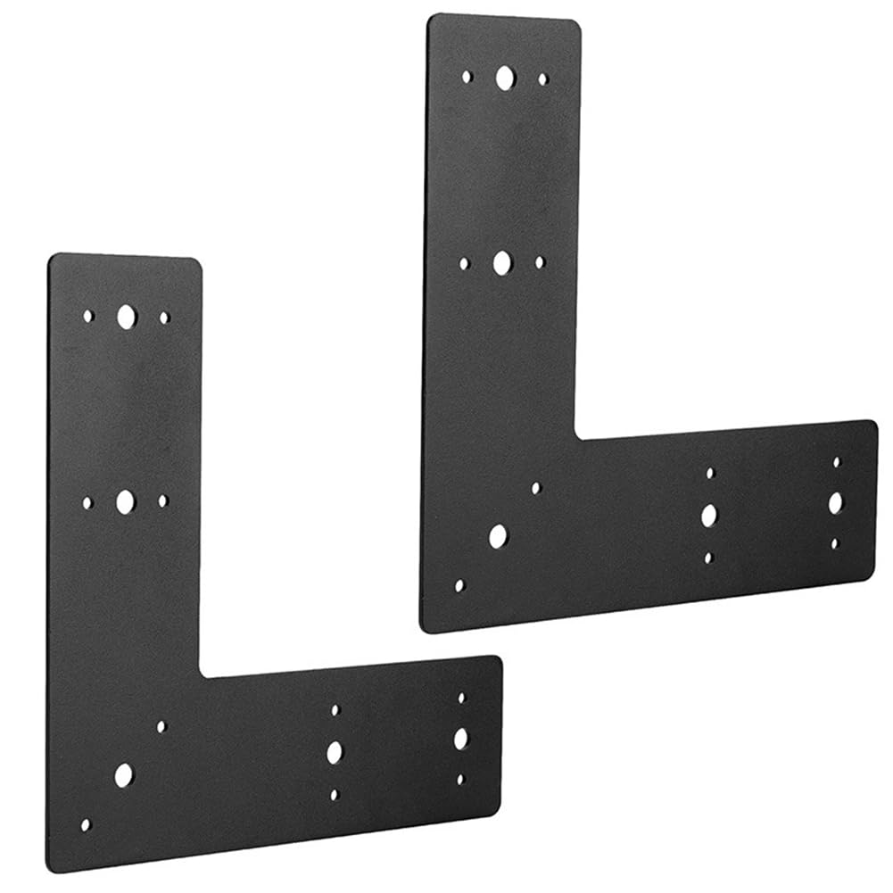 Littimoon 2 PCS,Mending Plate Flat Straight Steel L Shape Bracket, Coated Post to Beam Connectors, Easy to Use Fine Workmanship